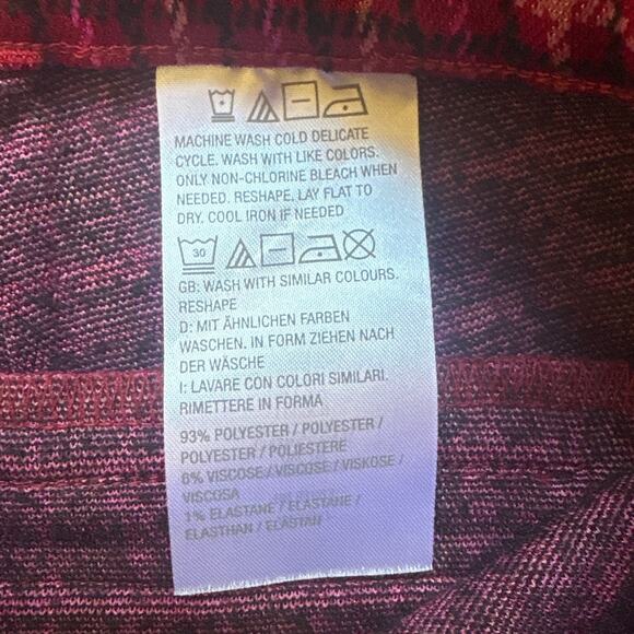 Isaac Mizrahi red plaid wide leg elastic waist trouser cropped pant SIZE 10 - Picture 5 of 6